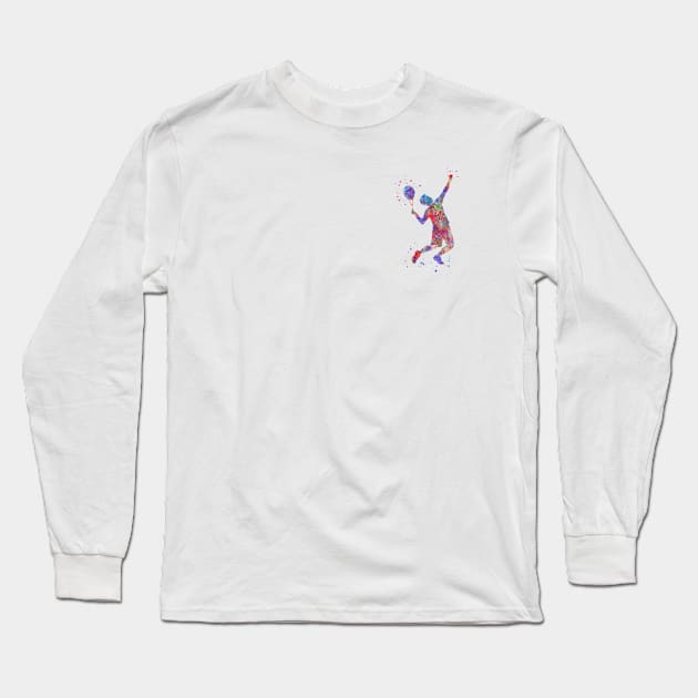 Male tennis player Long Sleeve T-Shirt by RosaliArt